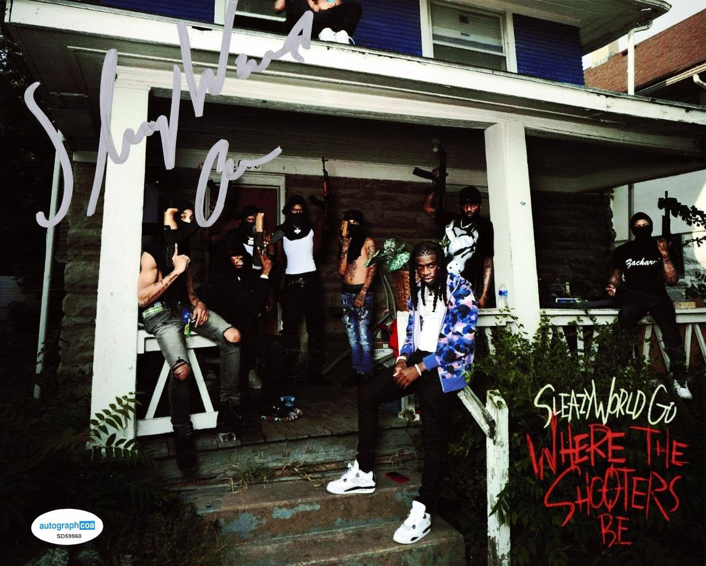 SleazyWorld Go Rap Hip Hop Signed 8x10 Photo w/ACOA SD59960