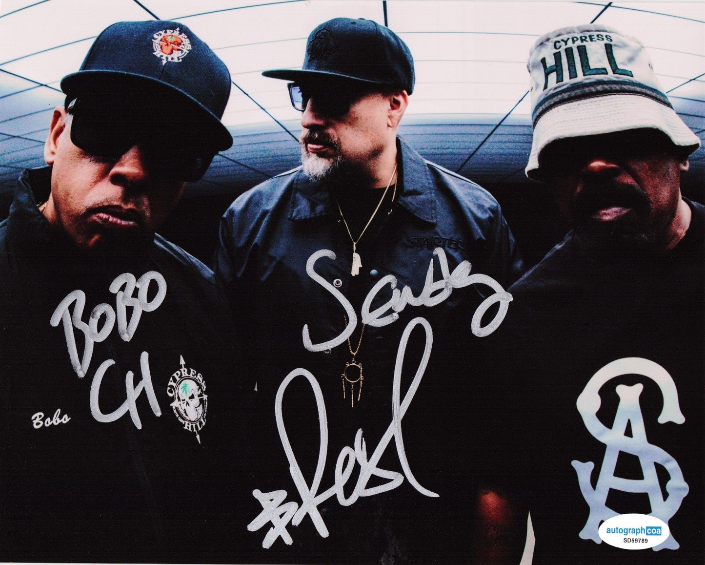 B-Real Sen Dog & BoBo Hip Hop Cypres Hill Signed 8x10 Photo w/ACOA SD59789