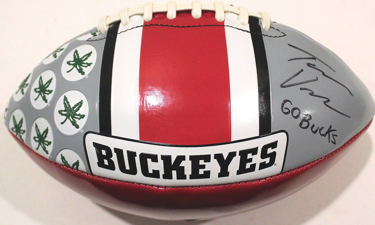 Taron Vincent Ohio State Buckeyes Signed Logo Football W/COA