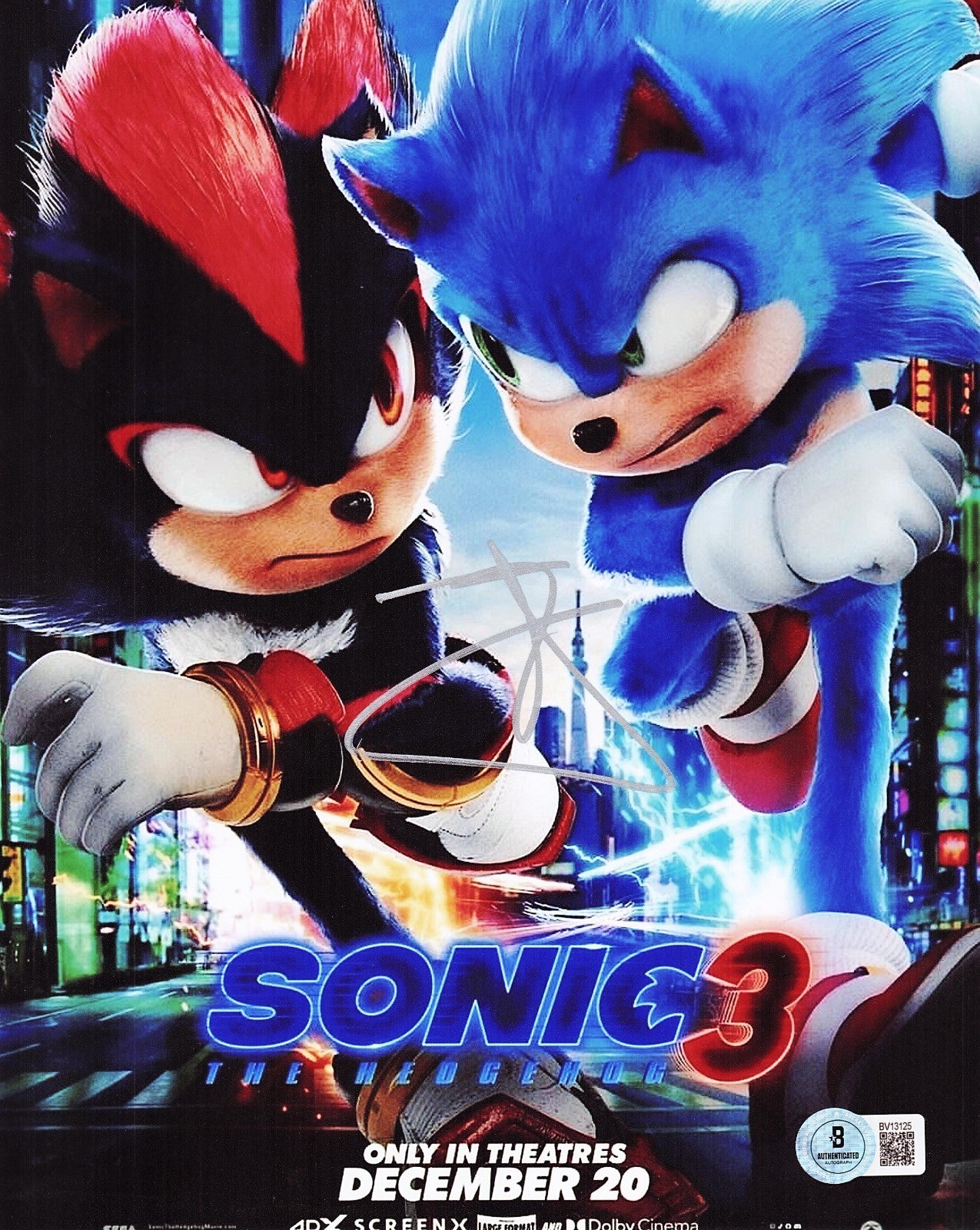 Ben Schwartz Signed Sonic The Hedgehog 3 8x10 Photo w/Beckett BAS BV13125