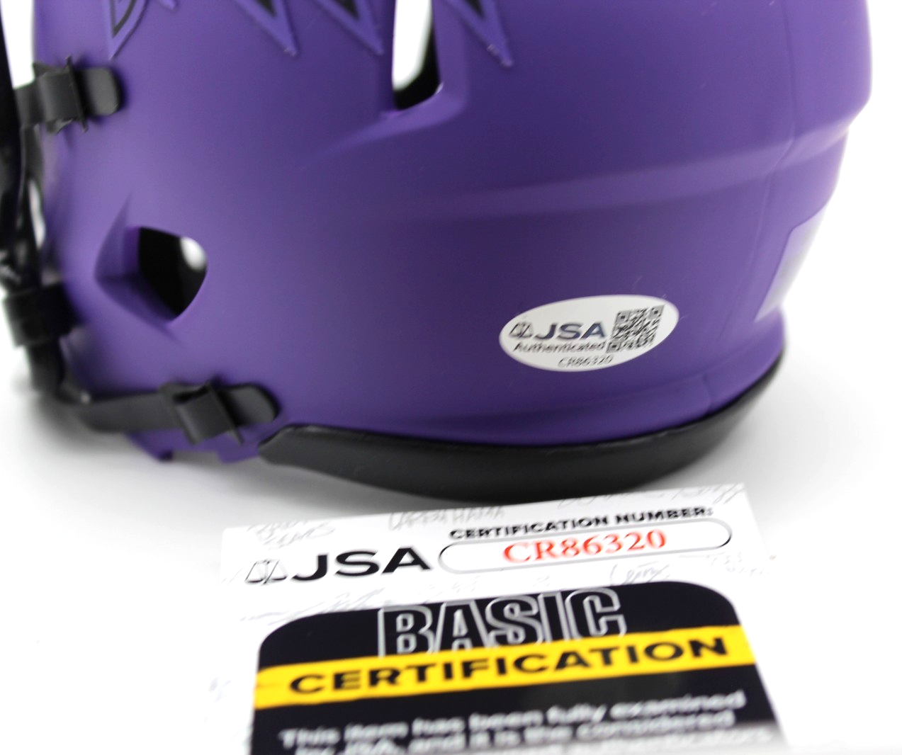 Ja'Kobi Lane & Elijah Sarratt Ravens Rave Signed Mini Helmet w/JSA COA CR86320