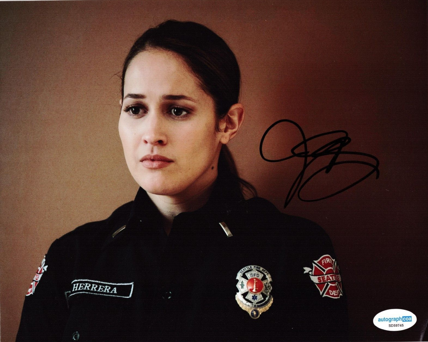 Jaina Lee Ortiz Station 19 Andy Herrera Signed 8x10 Photo w/ACOA SD59745