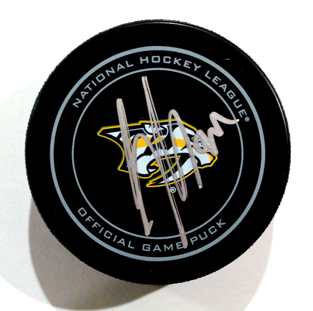 Samuel Girard Signed Nashville Predators Official Game Puck w/COA