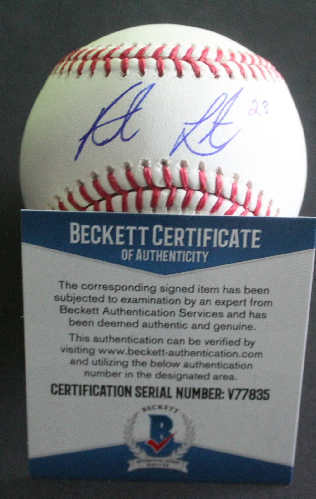 Austin Listi Phillies Signed Official Major League Baseball W/Beckett COA V77835