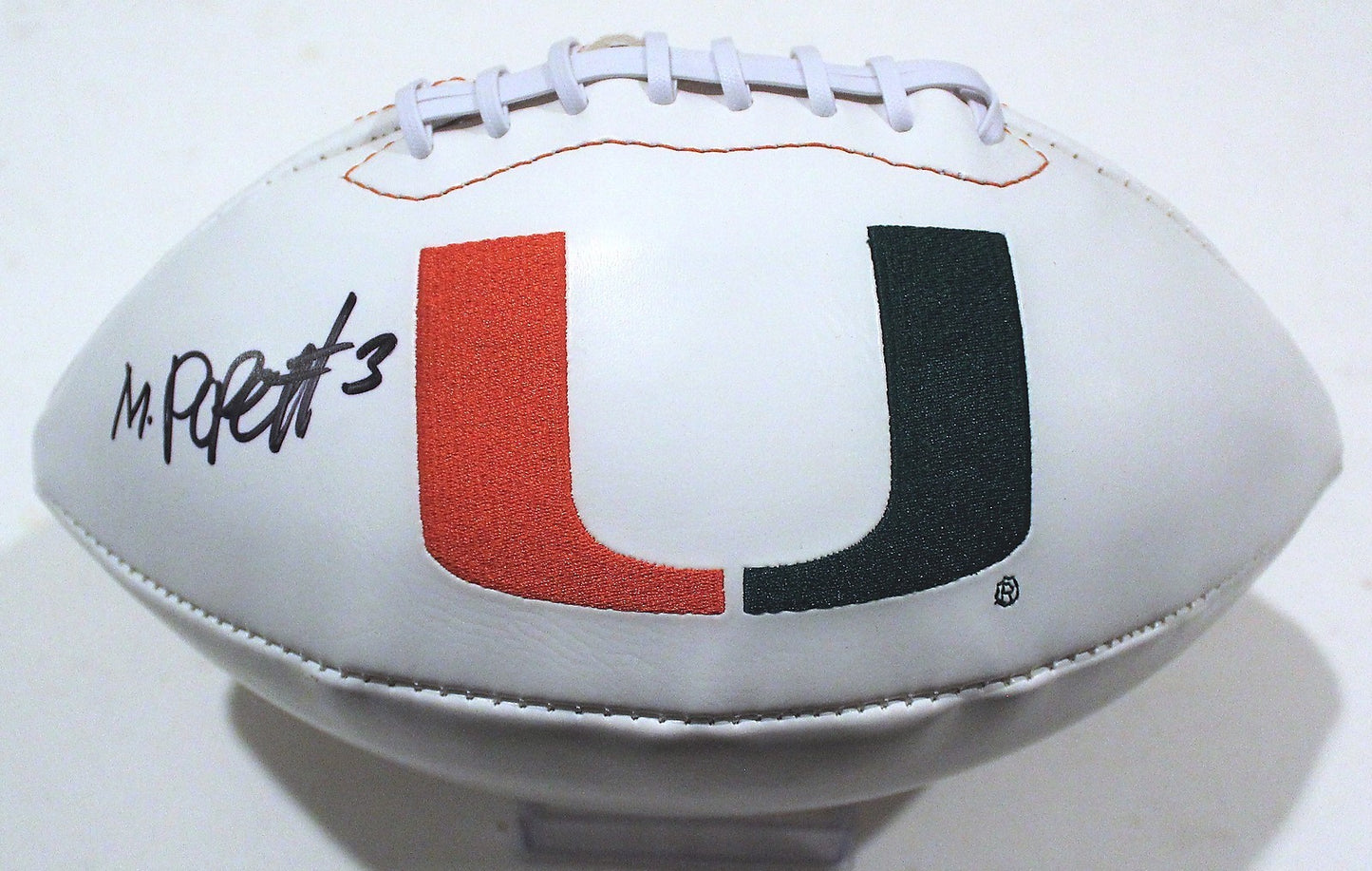 Mark Pope Miami Hurricanes The U Signed Logo Football W/COA