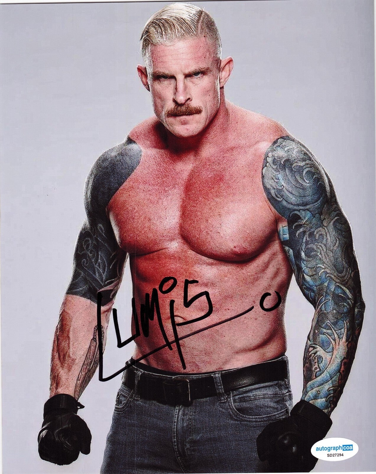 Dexter Lumis Signed 8x10 Photo WWE Raw The Wyatt Sick6 w/ACOA SD27294