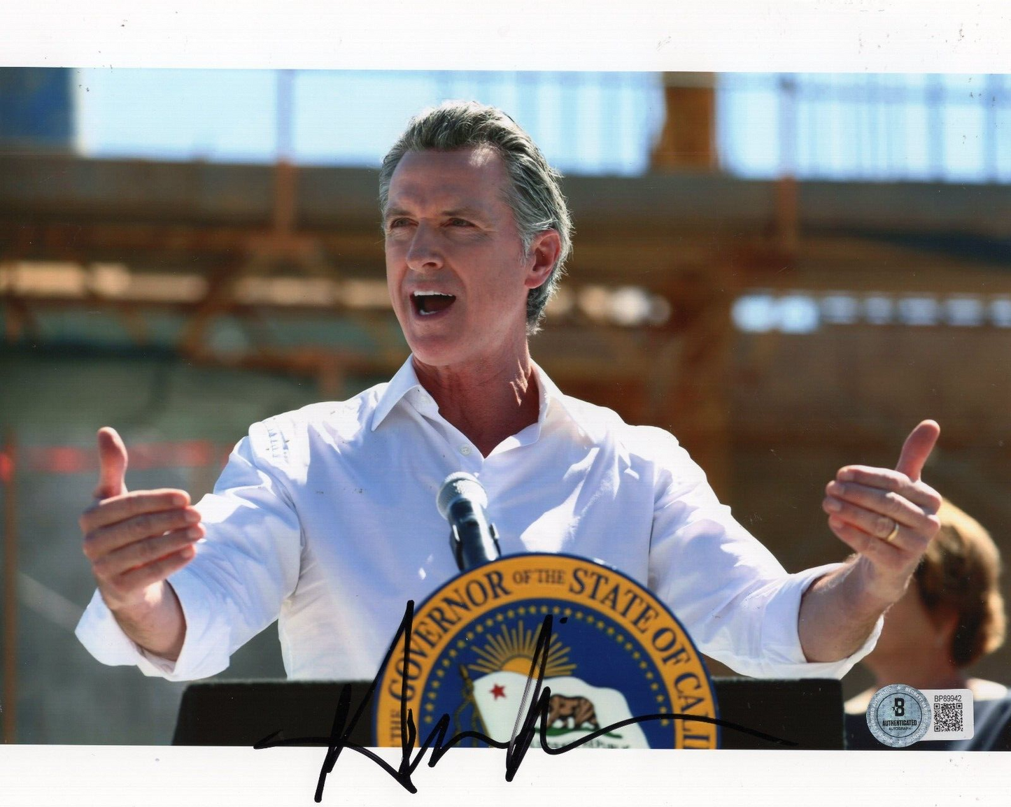 Gavin Newsom Democrat California USA Signed 8x10 Photo w/Beckett COA BP89942