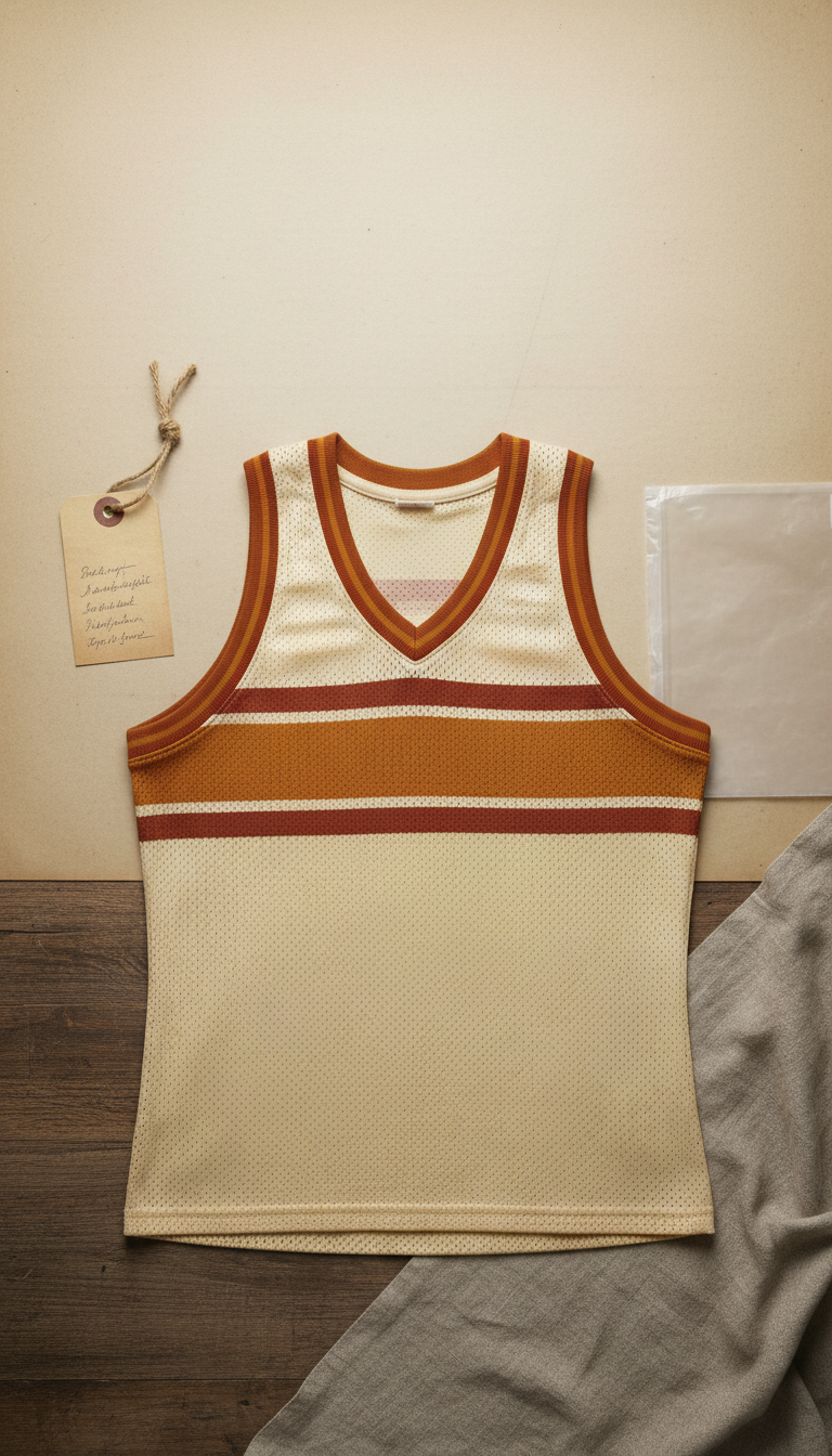 1970s Basketball Jersey in Original Mesh