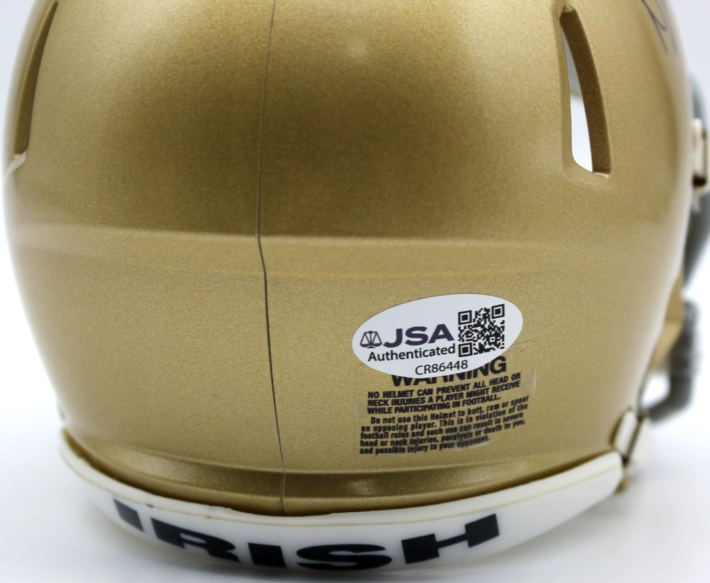Nolan James Signed Notre Dame Fighting Irish Mini Football Helmet w/JSA COA