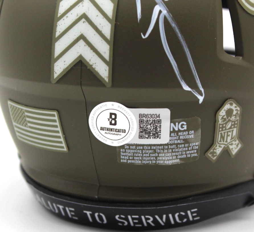 Jahri Evans Signed New Orleans Saints Mini Football Helmet w/Beckett COA BR63034