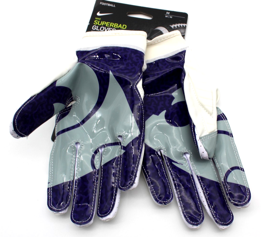 Nike Superbad Magnigrip Football Gloves Kansas State CK0792 Size Medium White