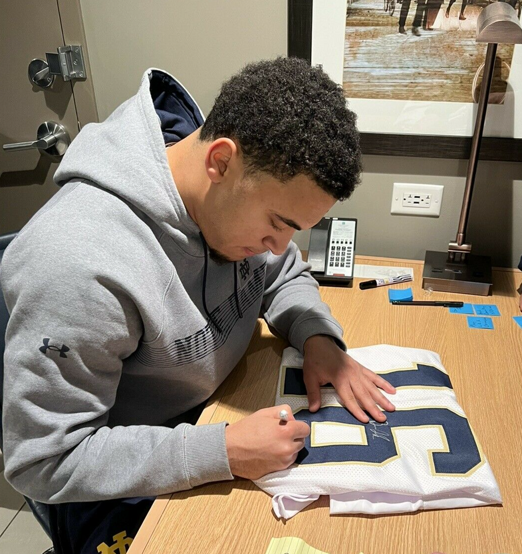 Brandon Joseph Signed Custom White Notre Dame Football Jersey w/JSA COA Proof #1