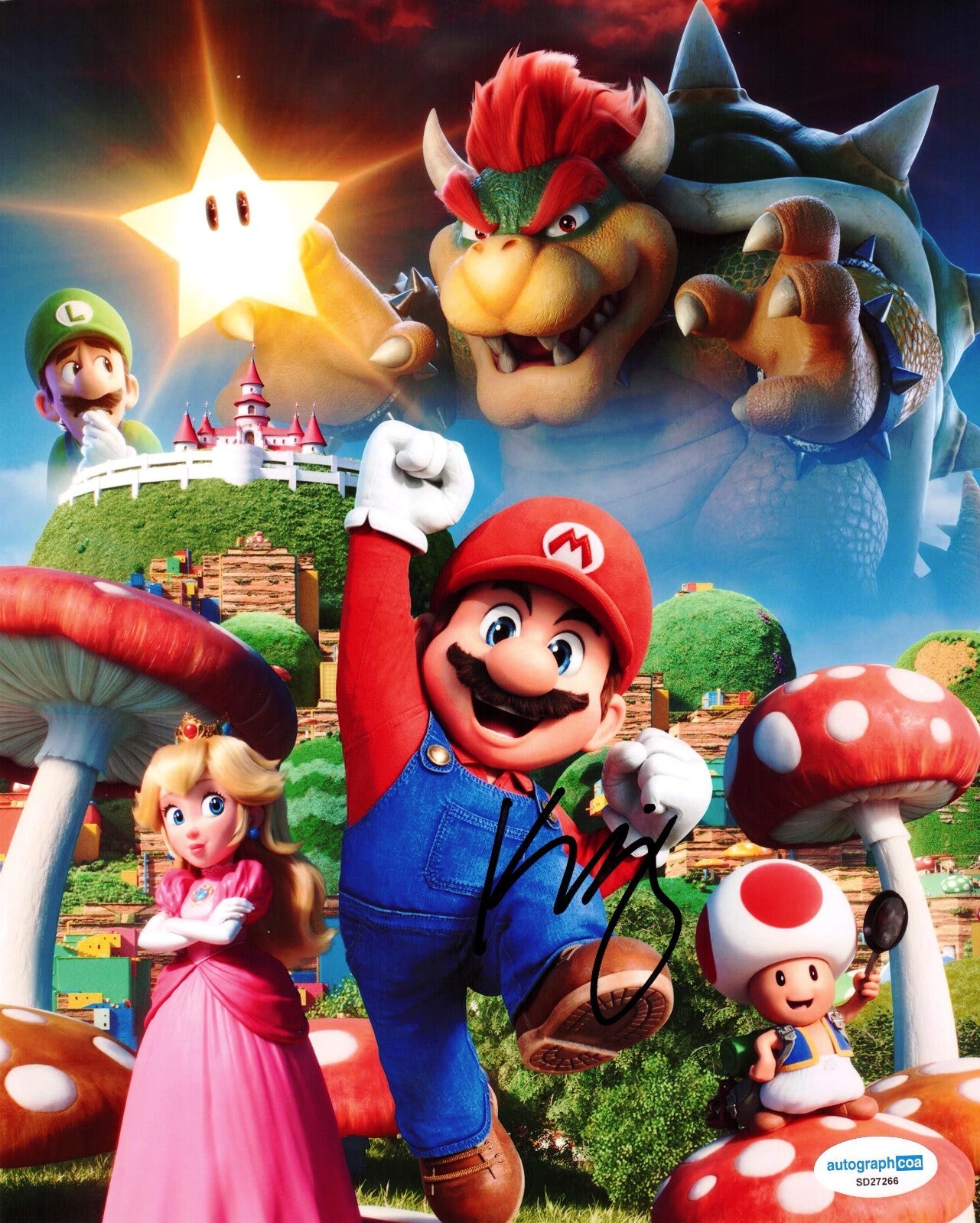 Keegan-Michael Key Signed 8x10 Photo Super Mario Bros. Movie Toad w/ACOA SD27266