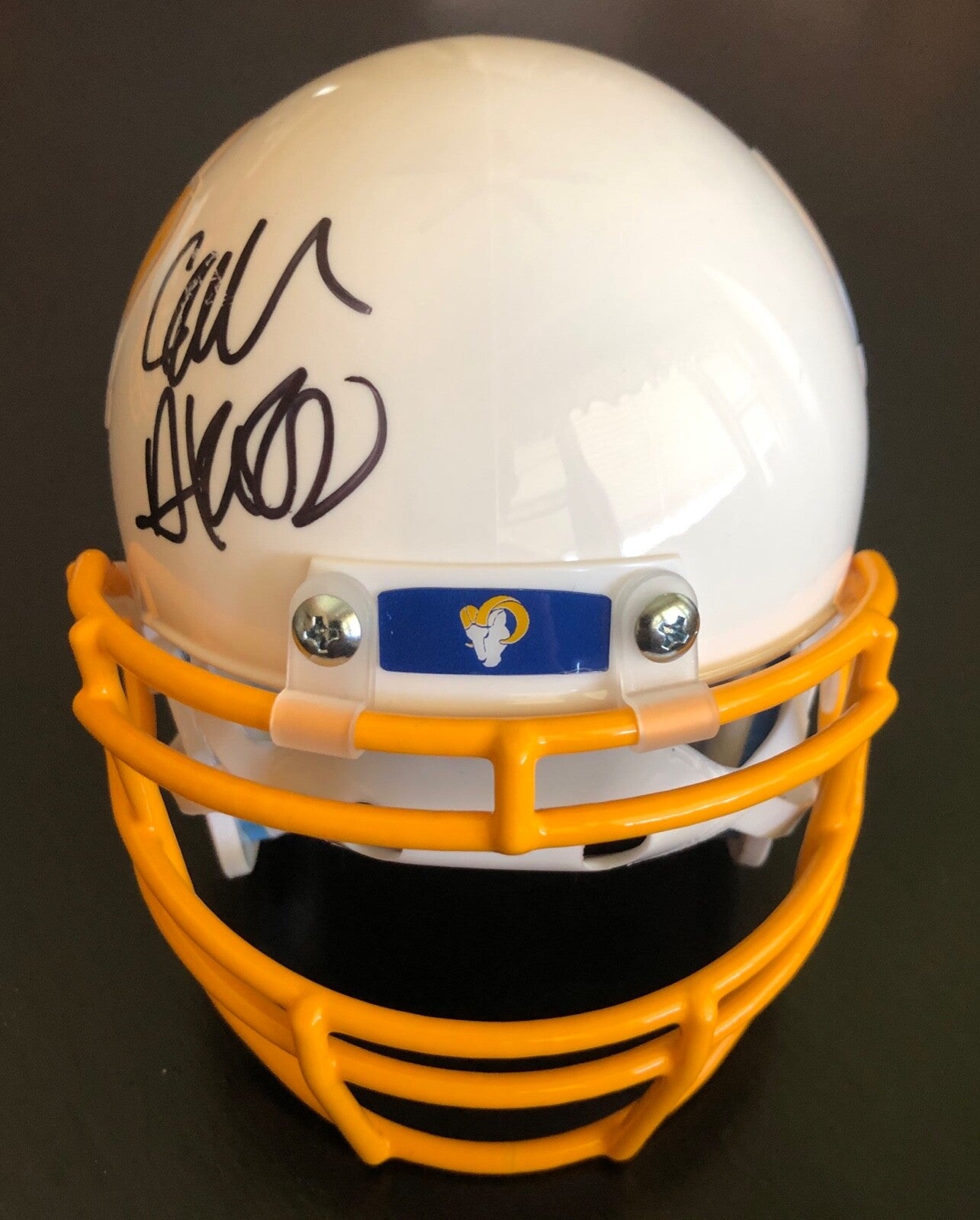 Cam Akers Signed Los Angeles Rams L.A. Custom Mini Football Helmet w/COA #1