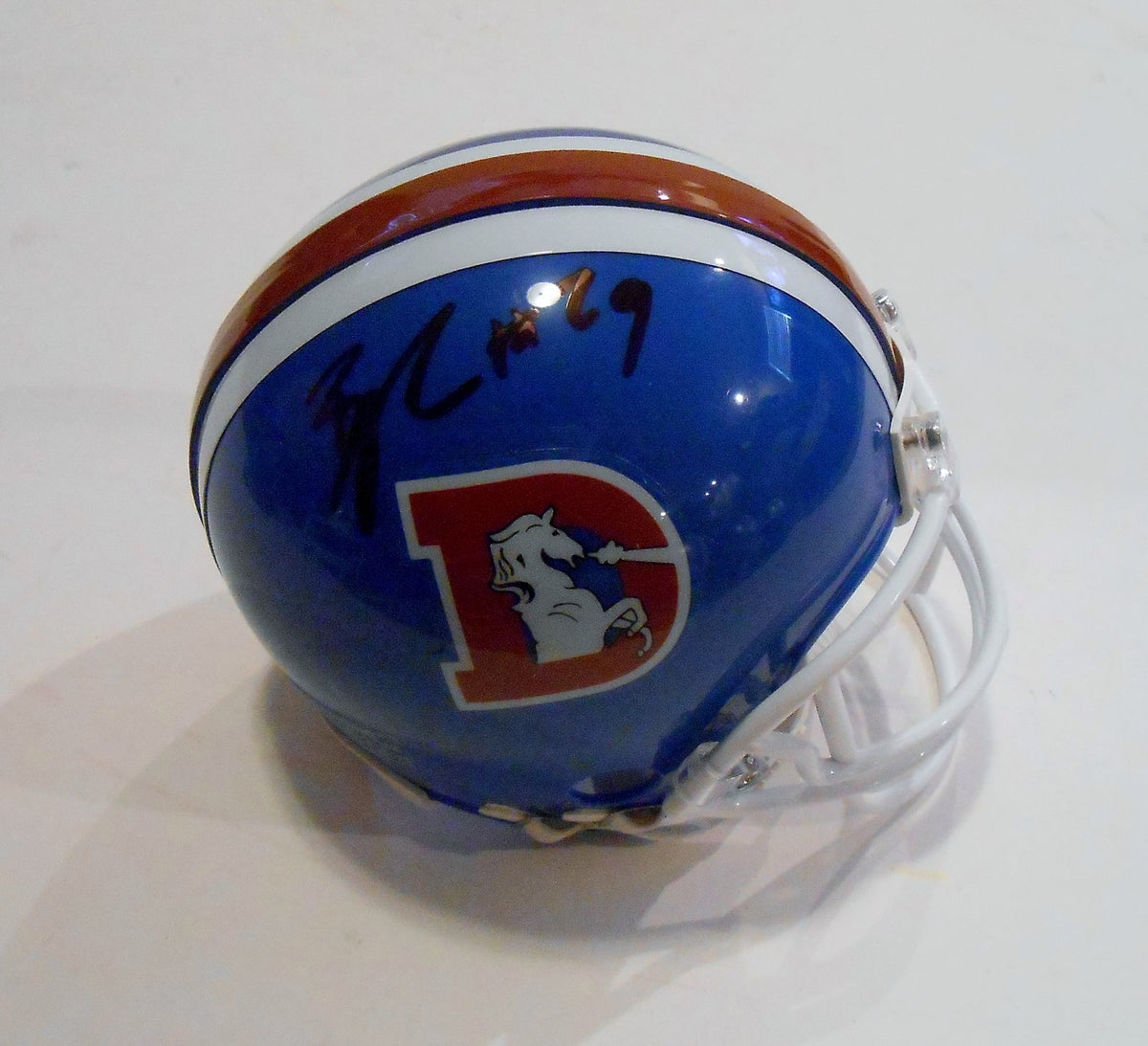 Bradley Roby Signed Denver Broncos Football Mini Helmet w/COA Throwback