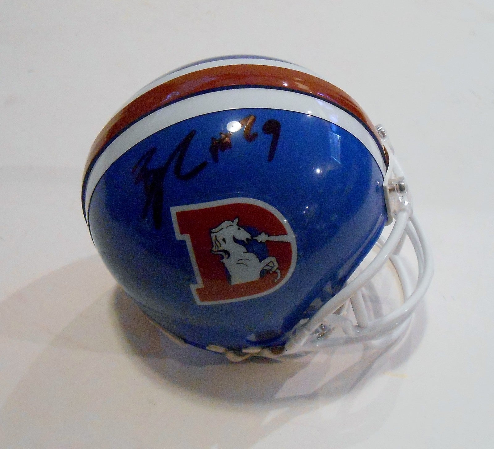 Bradley Roby Signed Denver Broncos Football Mini Helmet w/COA Throwback