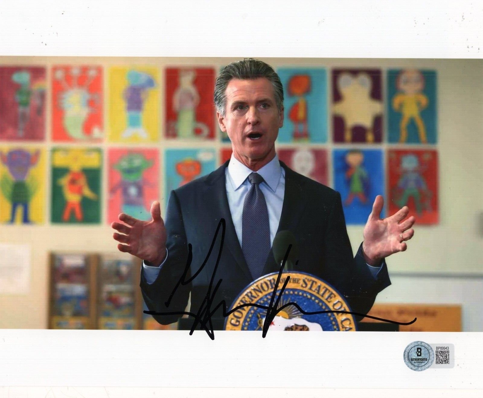 Gavin Newsom Democrat California USA Signed 8x10 Photo w/Beckett COA BP89943