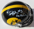 Jestin Jacobs Signed Iowa Hawkeyes Mini Football Helmet W/COA #1 C