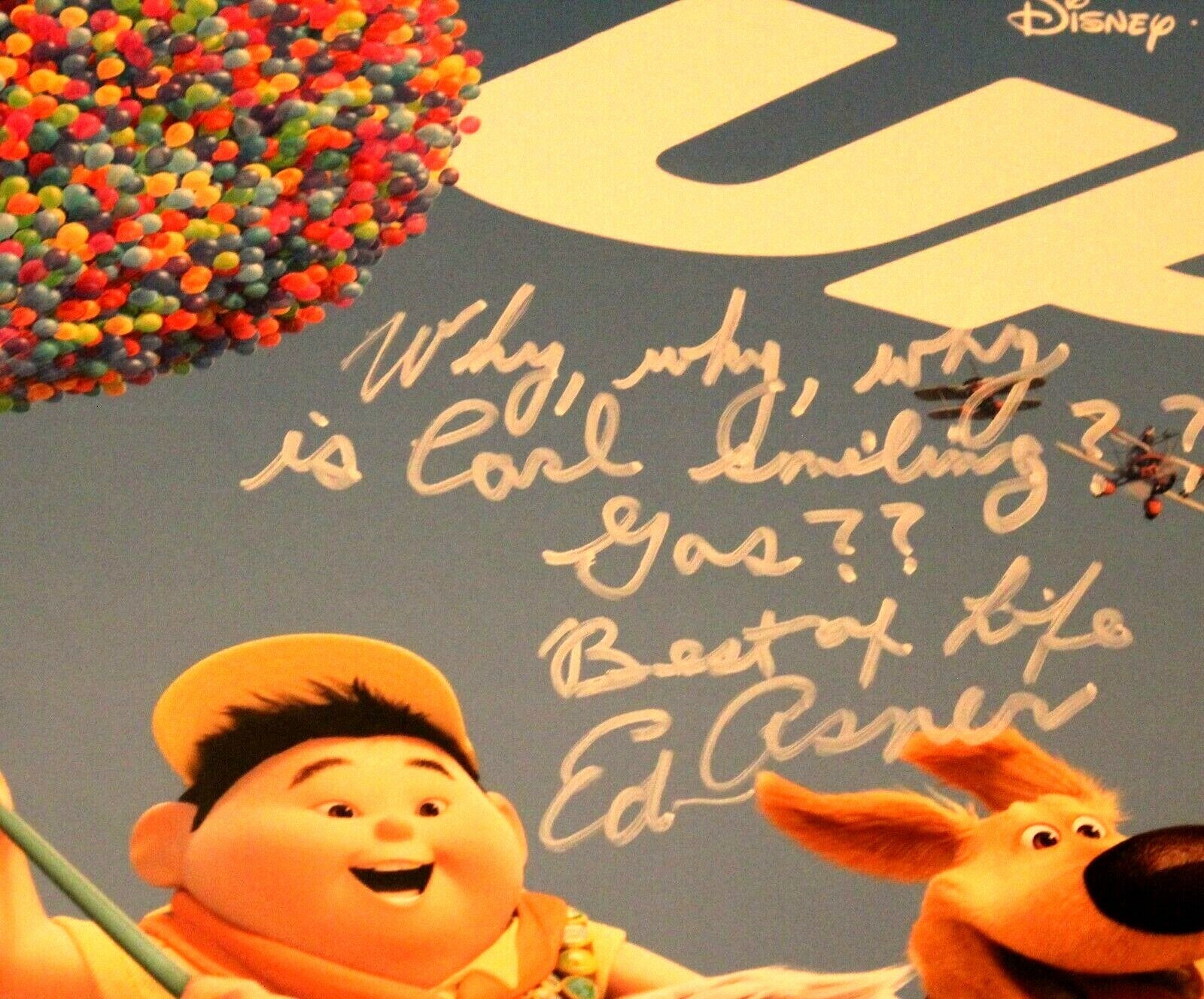 Ed Asner Signed UP Carl Fredricksen 11x14 Photo w/Beckett COA Y79944