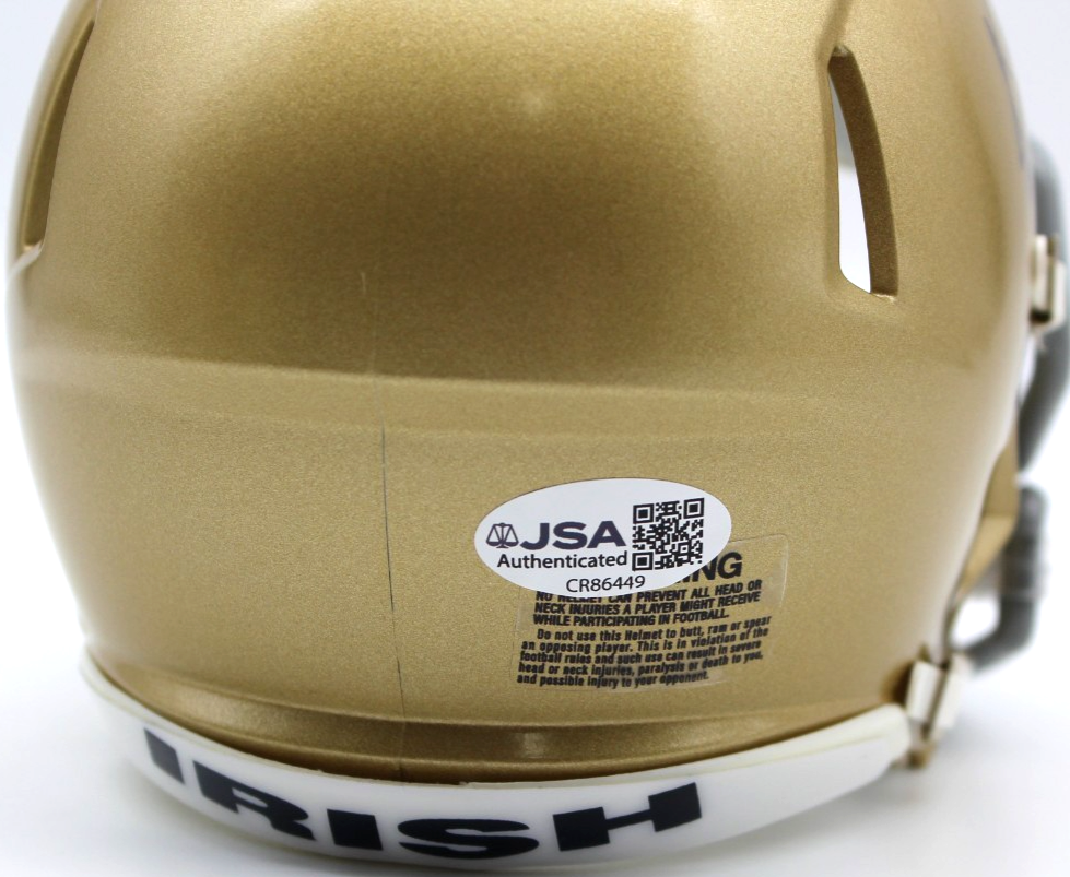 Anthony Knapp Signed Notre Dame Fighting Irish Mini Football Helmet w/JSA COA