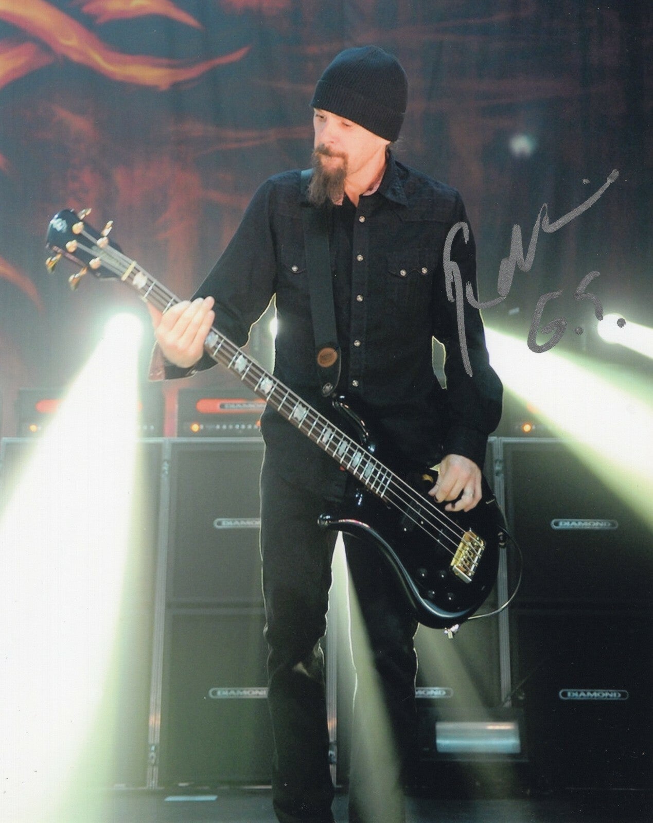 Robbie Merrill Signed 8x10 Photo w/COA Bassist Godsmack Another Animal #1