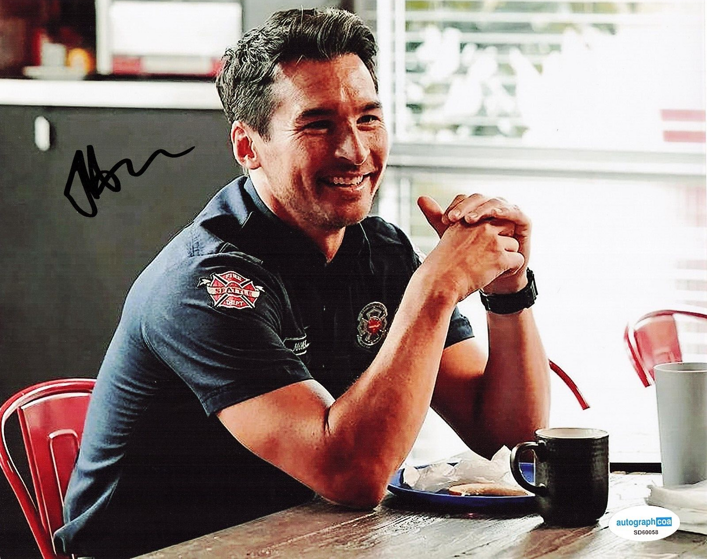 Jay Hayden Station 19 Travis Montgomery Signed 8x10 Photo w/ACOA SD60058