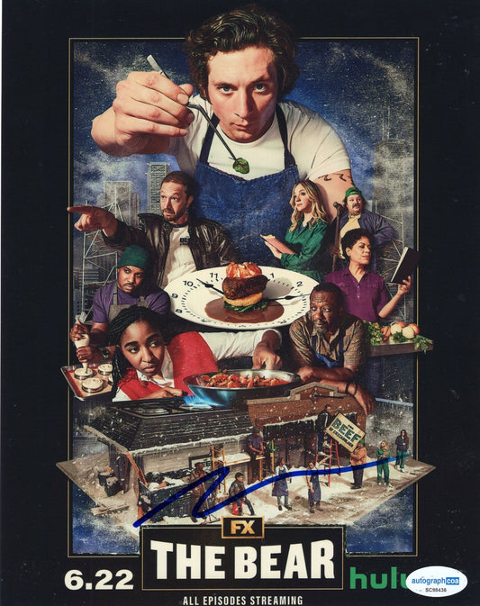 Jeremy Allen White The Bear Chef Carmy Carmen Signed 8x10 Photo w/ACOA SC98436