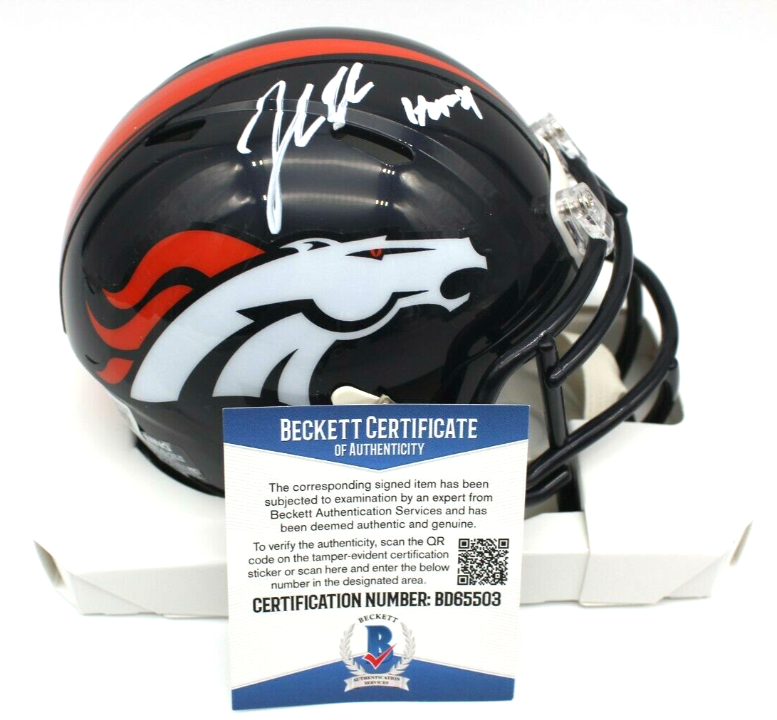 John Lynch Signed Denver Broncos Mini Football Helmet w/Beckett COA BD65503