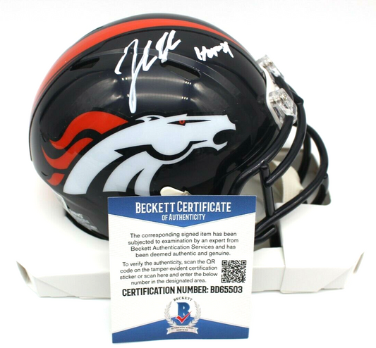 John Lynch Signed Denver Broncos Mini Football Helmet w/Beckett COA BD65503