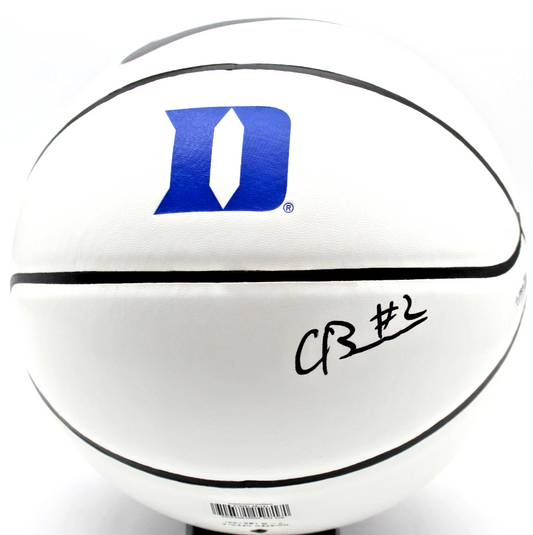 Cayden Boozer Signed Duke Blue Devils Nike Logo Basketball w/JSA COA CJ56988