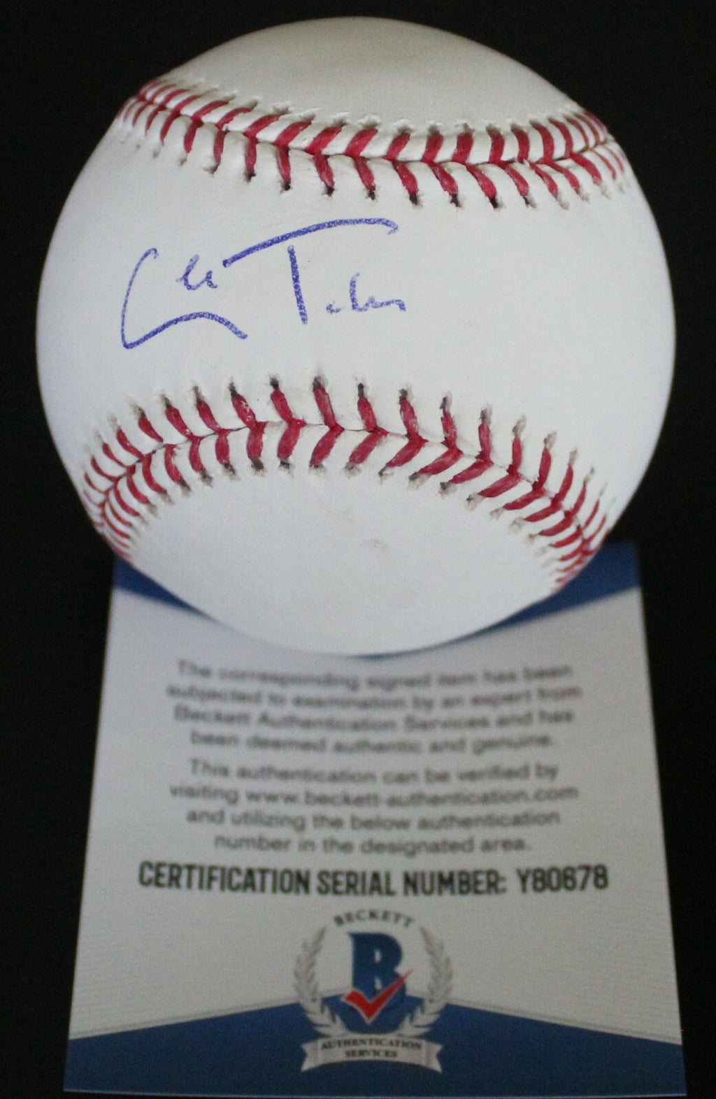 Cole Tucker Pittsburgh Pirates Signed Major League Baseball W/Beckett COA Y80678