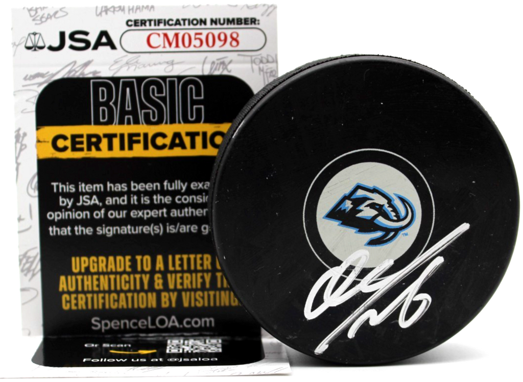 Dmitri Simashev Signed Utah Mammoth Hockey Puck w/JSA COA CM05098