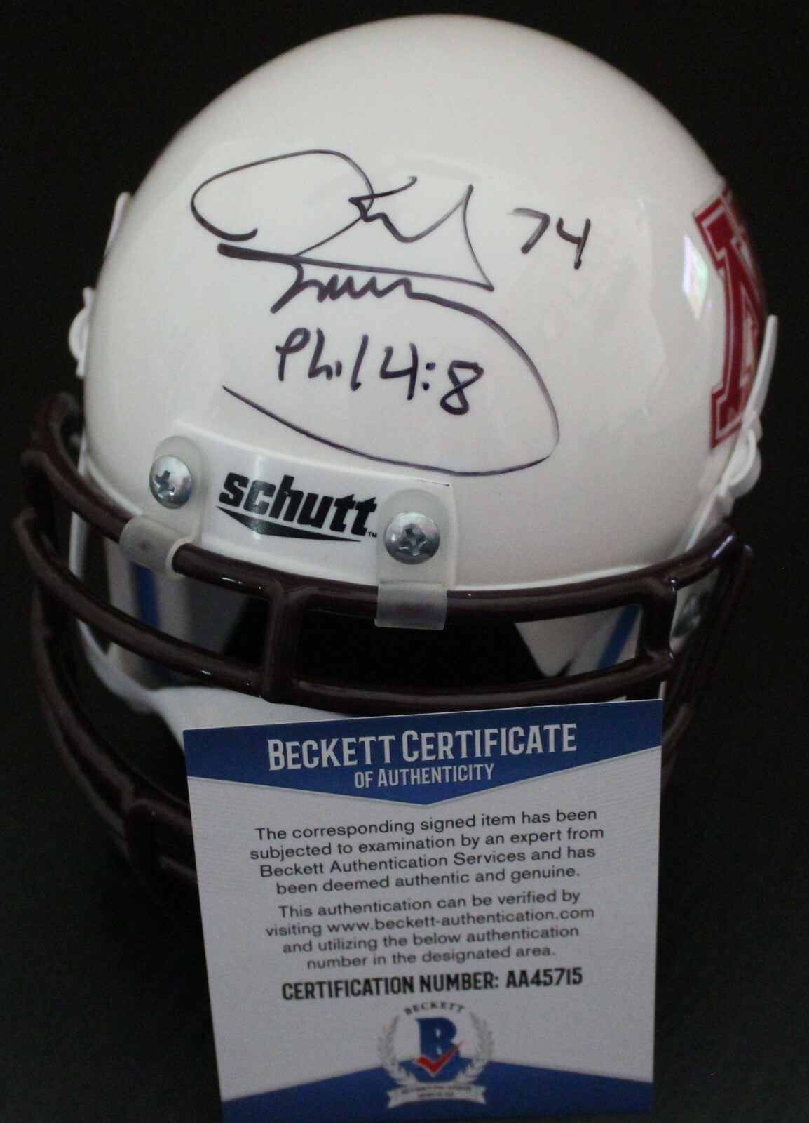 Karl Mecklenburg Signed Minnesota Gophers Mini Helmet w/Beckett COA AA45715 BAS