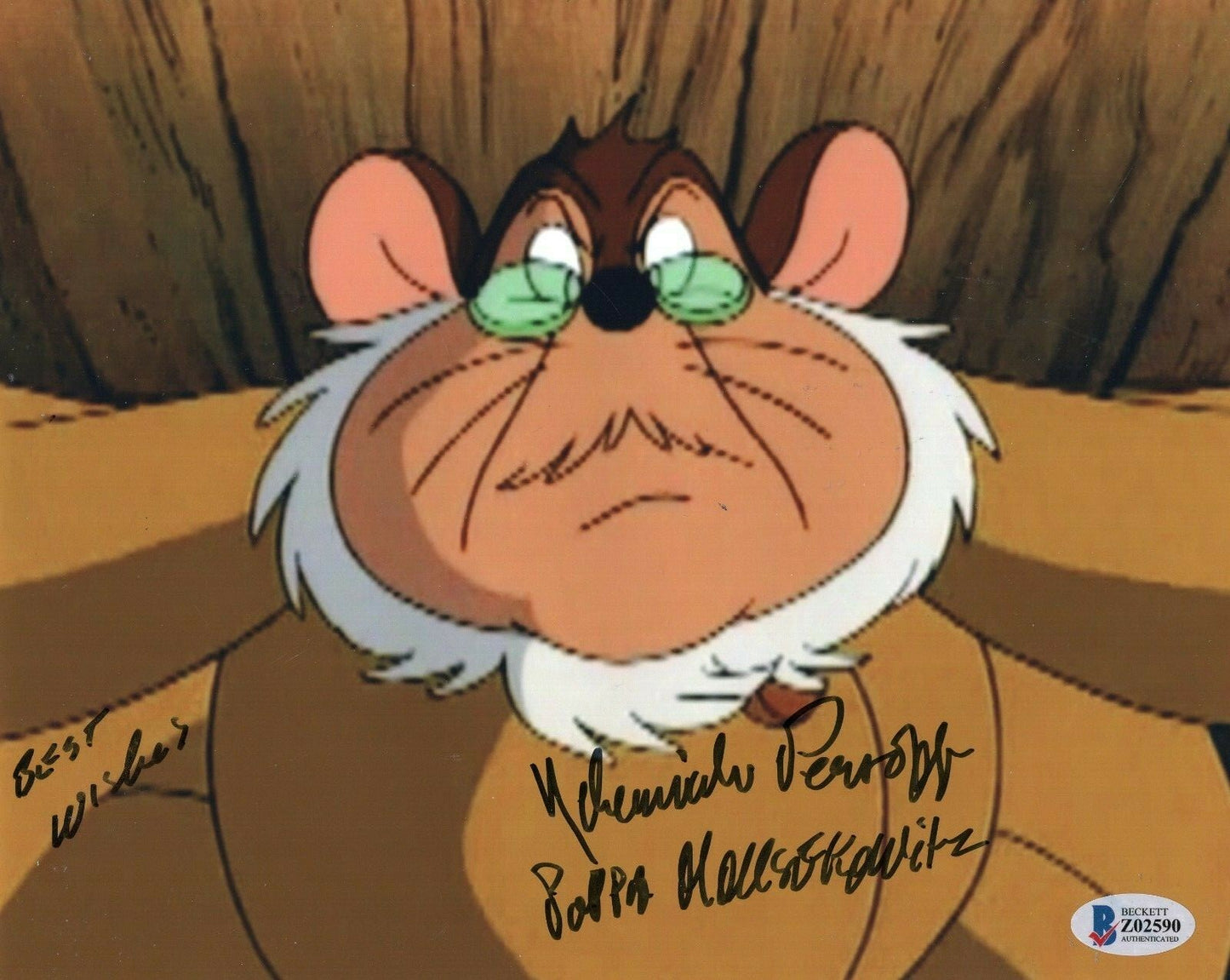 Nehemiah Persoff Signed An American Tail 8x10 Photo w/Beckett COA Z02590
