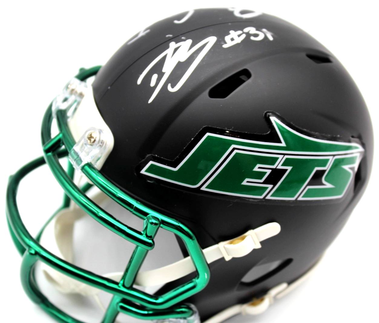 David Bailey & Omar Cooper Jr. NY Jets Signed Mini Helmet w/JSA COA CR86308