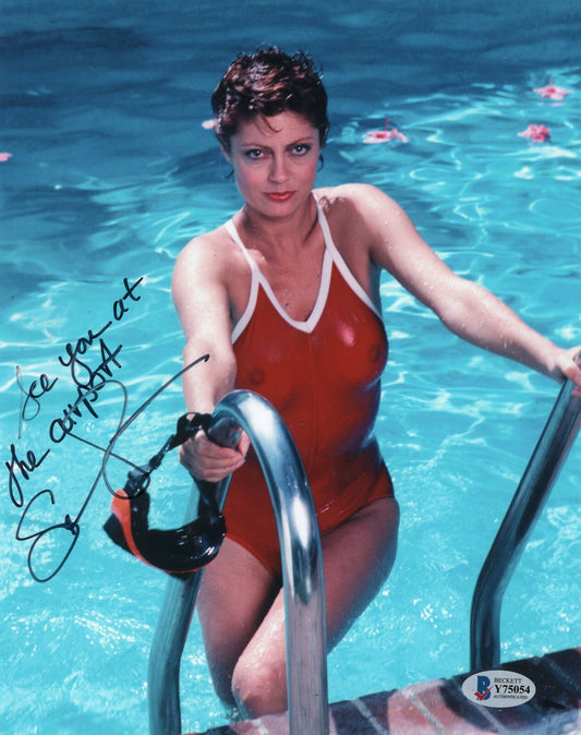 Susan Sarandon Signed 8x10 Photo w/Beckett COA Y75054 Pool Bathing Suit Swimming