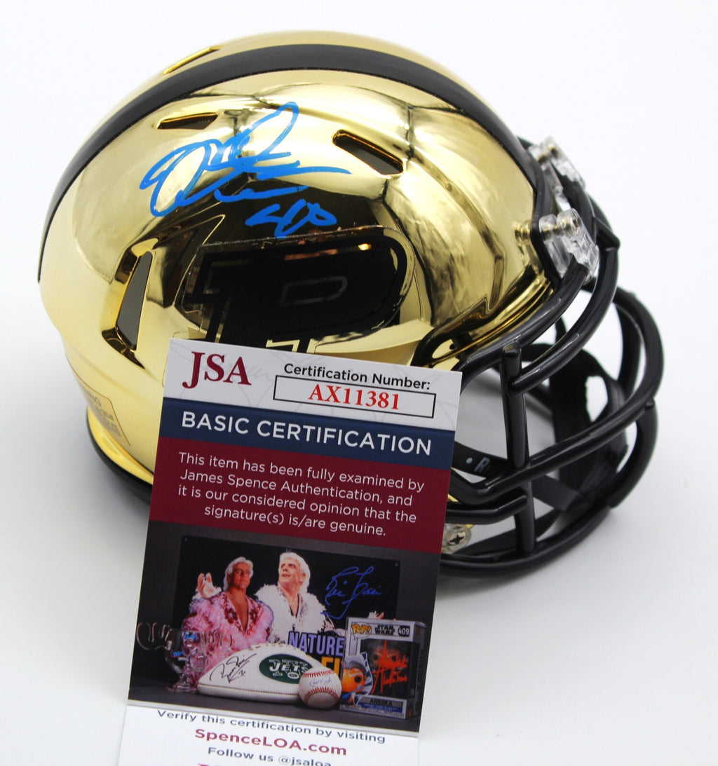 Mike Alstott Signed Purdue Boilermakers Mini Football Helmet w/JSA COA AX11381
