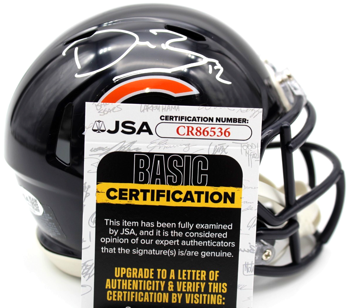 Devin Bush Chicago Bears Signed Mini Football Helmet w/JSA COA CR86536