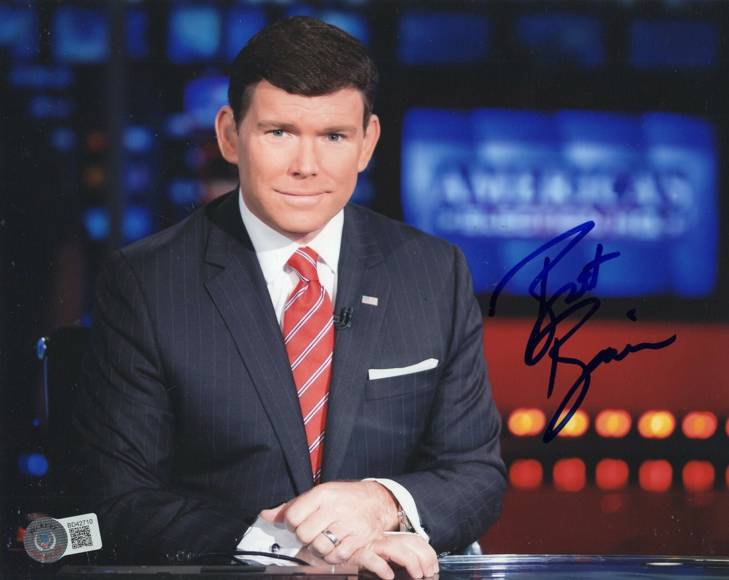 Bret Baier Signed Fox News Special Report 8x10 Photo w/Beckett BAS COA BD42710