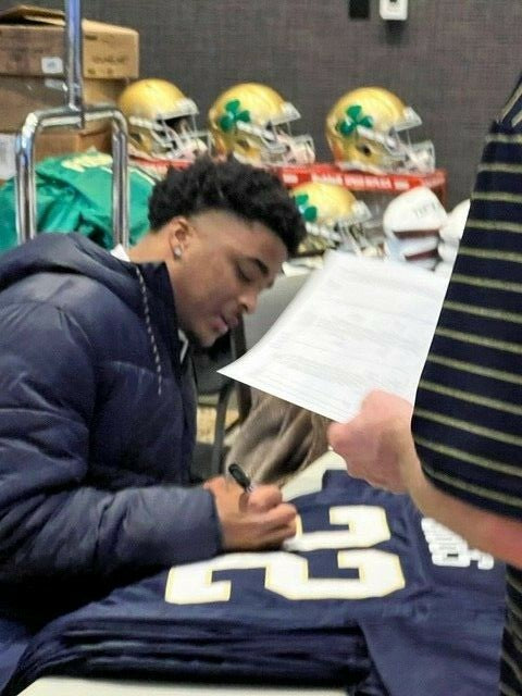 Logan Diggs Signed Custom Green Notre Dame Jersey w/JSA COA Witness Proof 