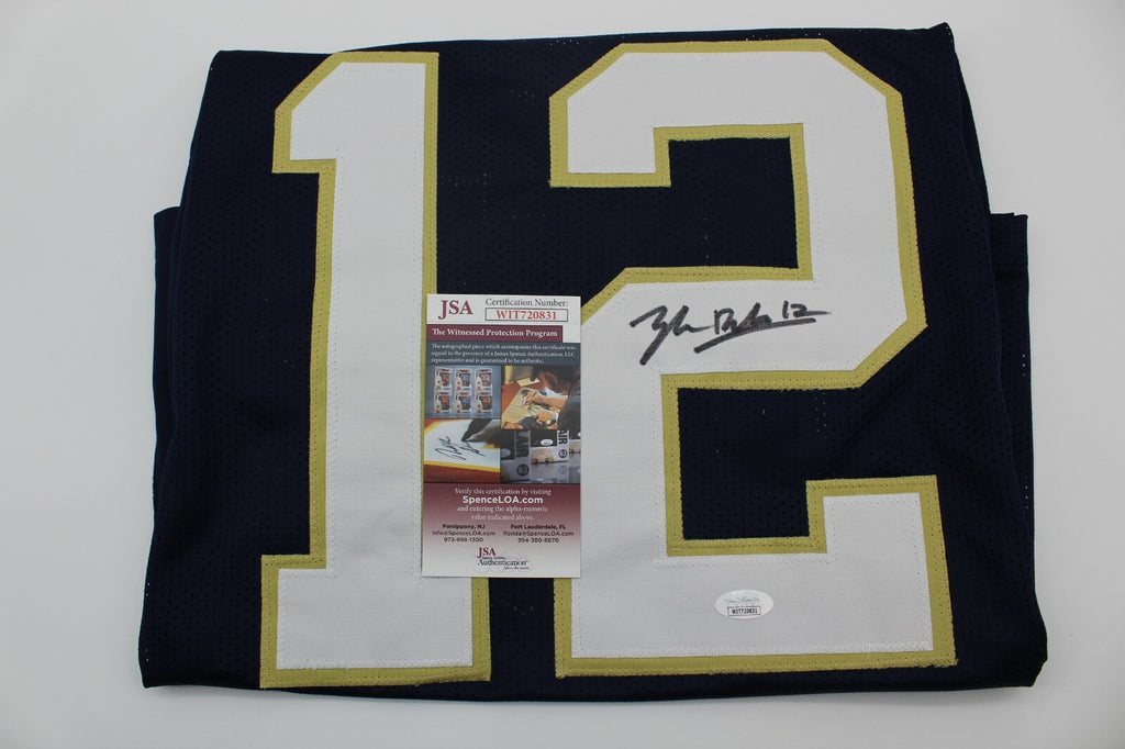 Tyler Buchner Signed Custom Notre Dame Blue Jersey w/JSA COA Witness #1