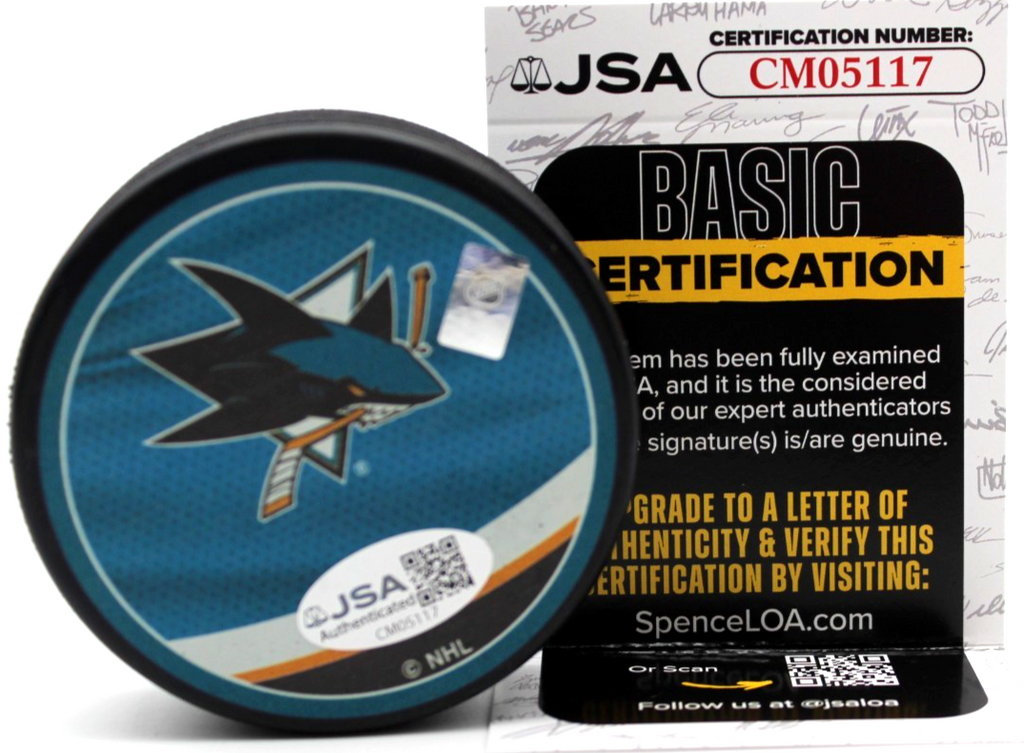 Cam Lund Signed San Jose Sharks Hockey Autograph Puck w/JSA COA CM05117