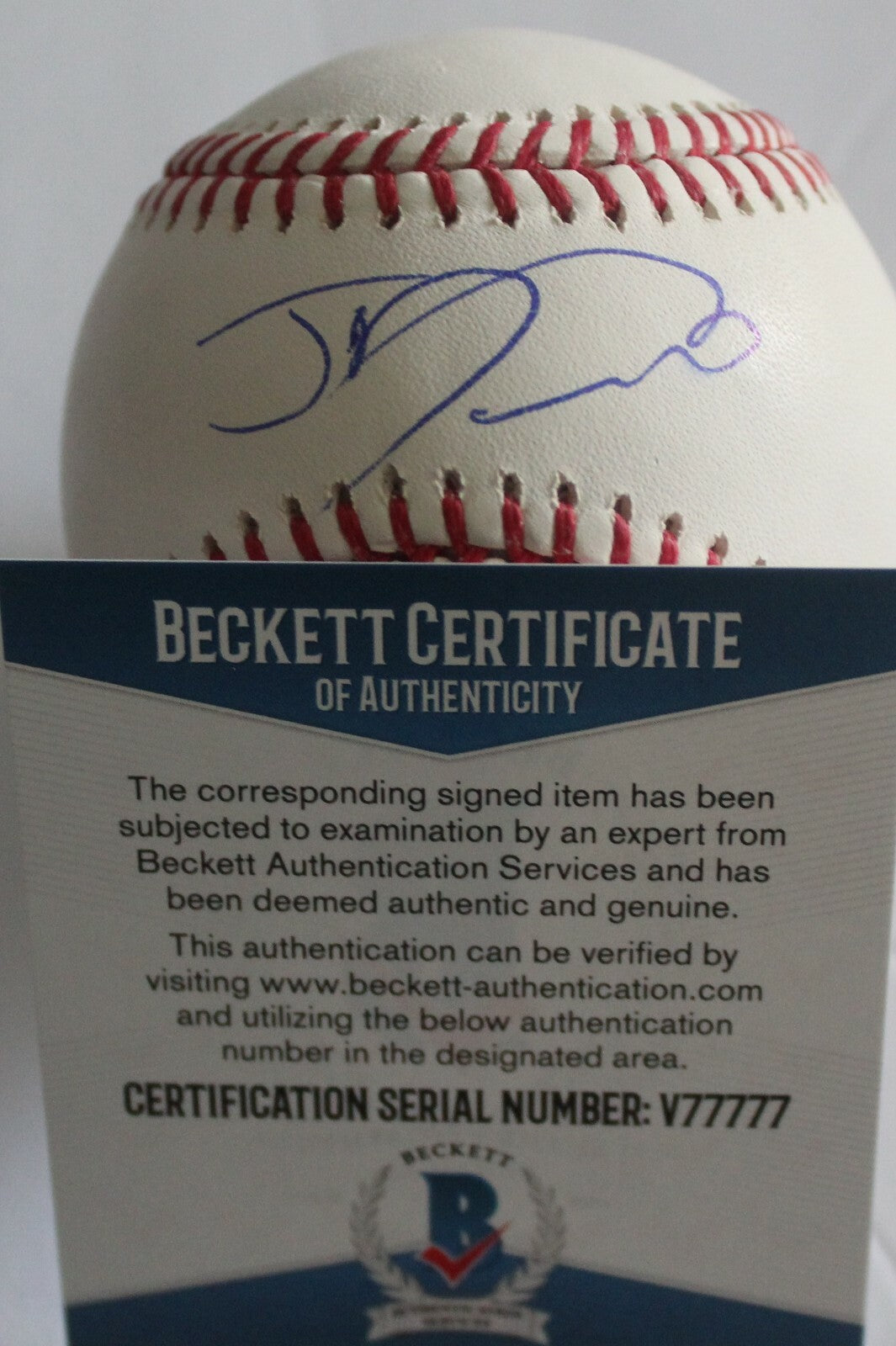 Josh Devers Marlins Signed Official Major League Baseball w/Beckett COA V77777