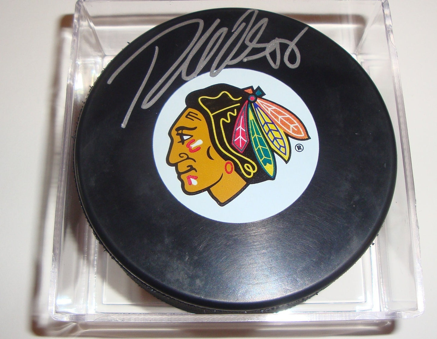 Rostislav Olesz Signed Puck w/COA Chicago Blackhawks Autograph Souvenir 2011 A