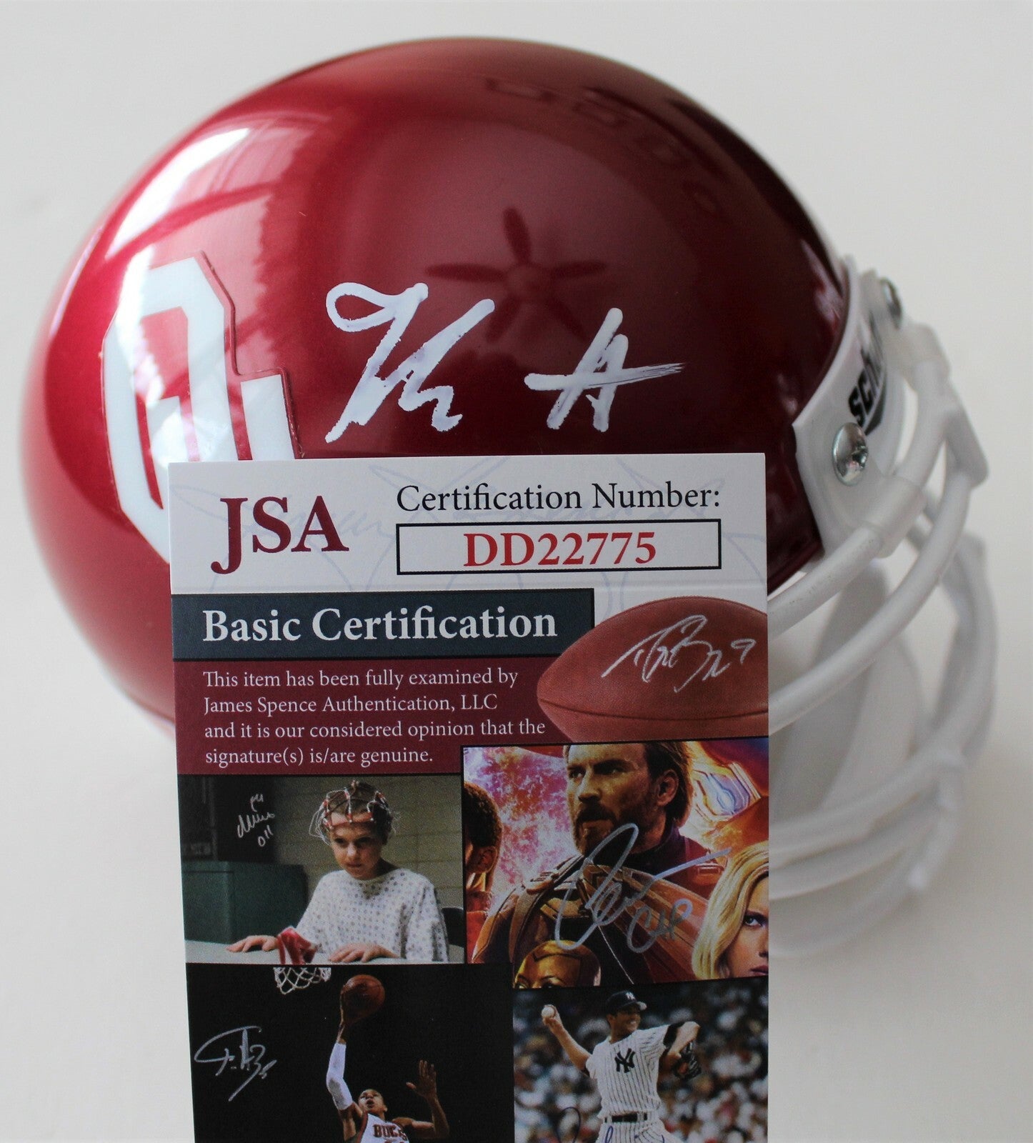 Jadon Haselwood Signed Oklahoma Sooners Mini Helmet w/JSA COA DD22775 C