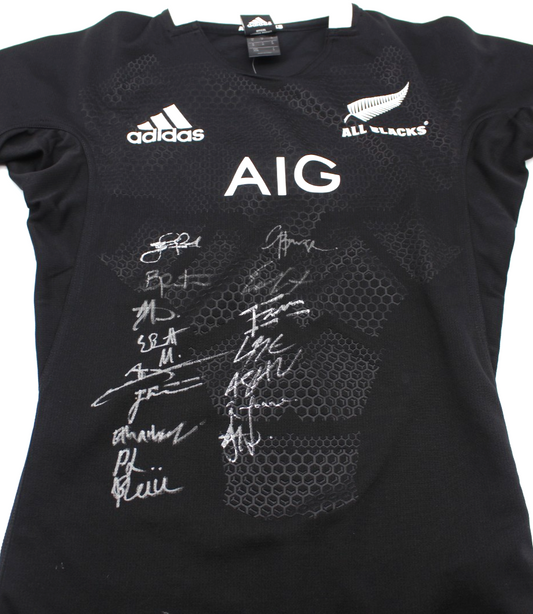 2025-26 New Zealand All Blacks Signed Adidas Rugby Jersey Brand New Medium W/COA