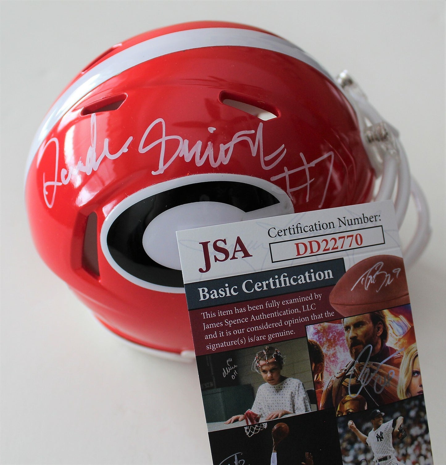 D'Andre Swift Signed Georgia Bulldogs Mini Football Helmet w/JSA COA DD22770 C