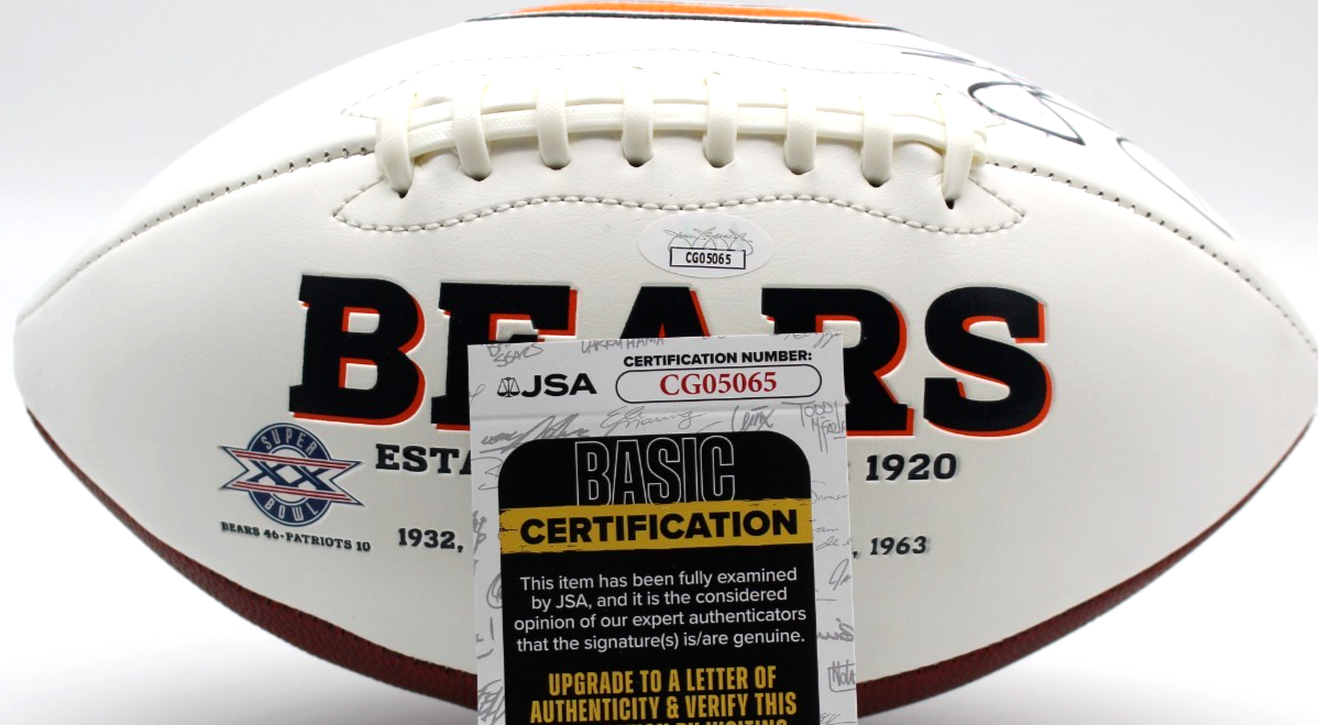 Drew Dalman Signed Chicago Bears Logo Football w/JSA COA CG05065