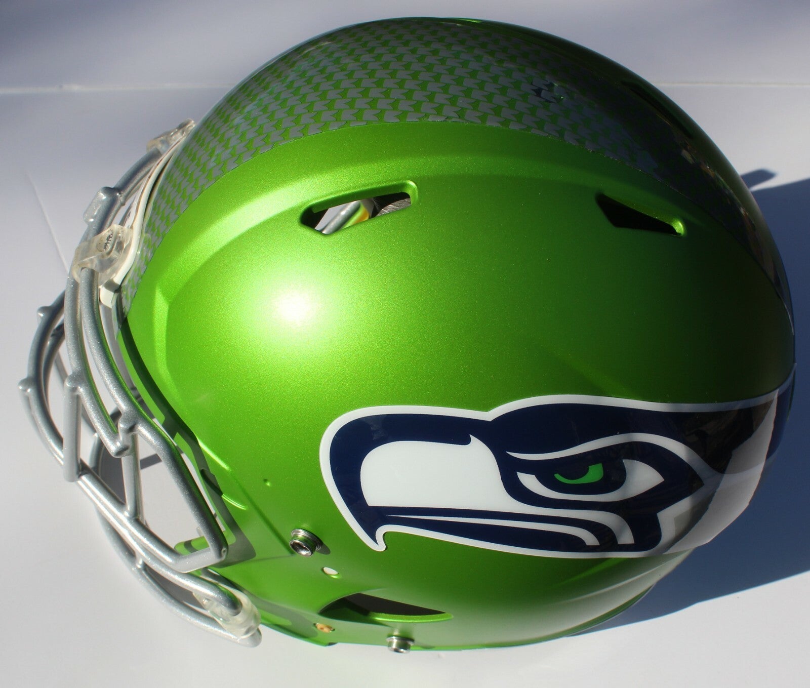 Seattle Seahawks Custom Speed Blaze Football Helmet QB Decals Used Wilson