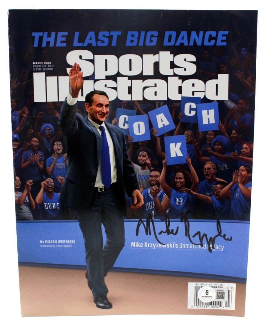 Mike Krzyzewski Signed Sports Illustrated Duke Coach K w/Beckett COA BT56247